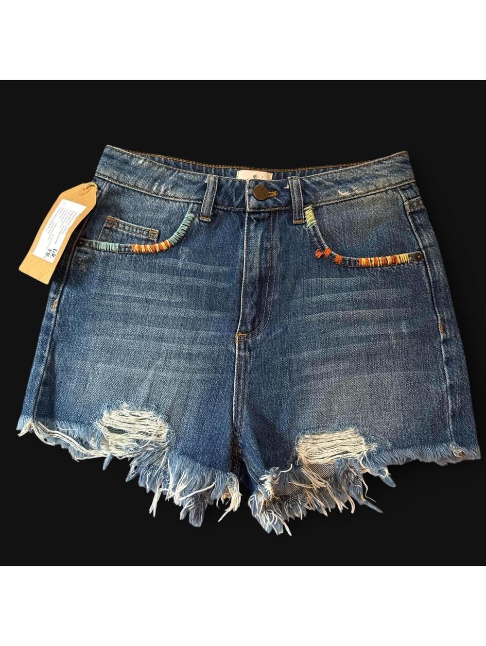 French connection Blue denim shorts size 6 US NWT